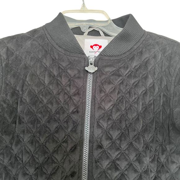 Appaman Girls Black Nikki Quilted Velour Bomber Jacket size 14 - Picture 4 of 10